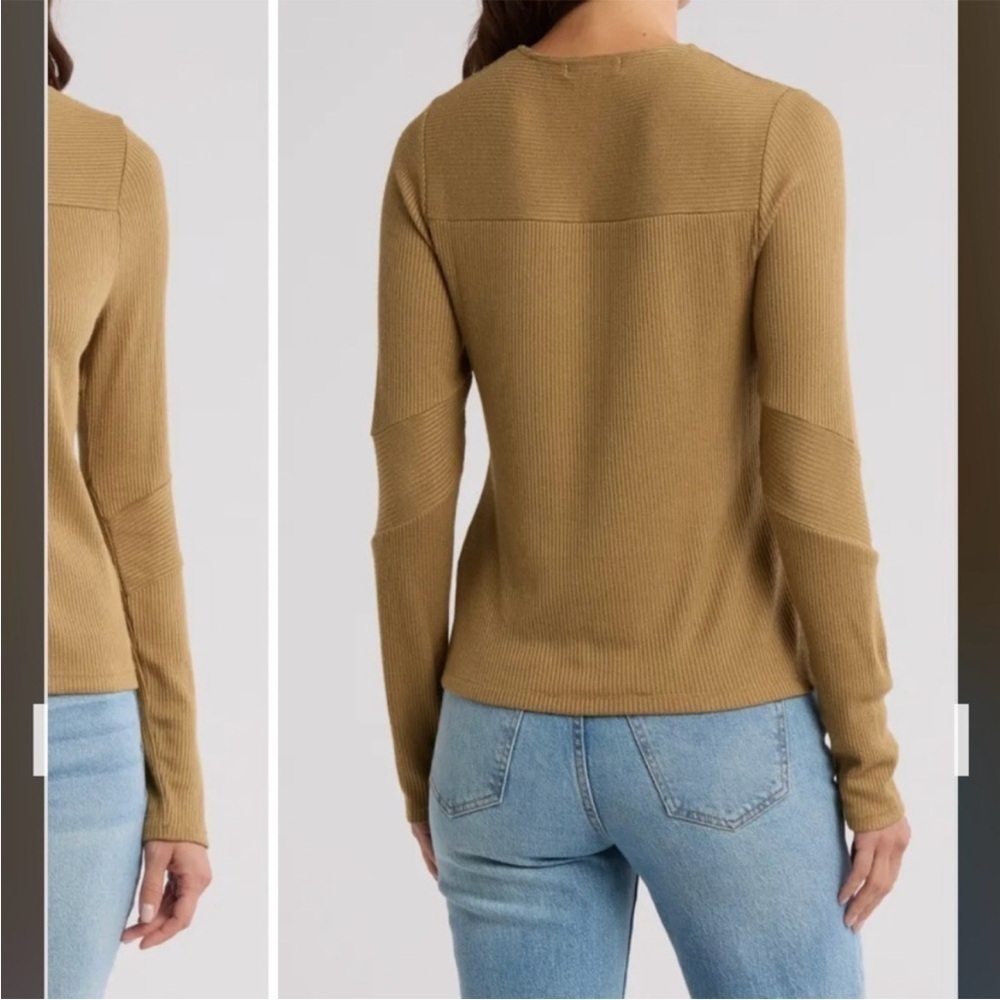 rag & bone The Knit Rib T-Shirt in Khaki - Picture 5 of 5